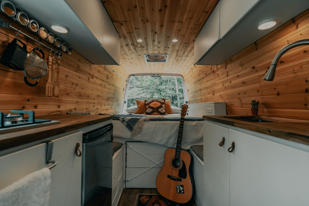 Compact kitchen inside a camper van